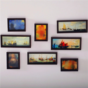 Dollhouse doll house living room scene accessories simple name oil painting mural diy cabin mini furniture model
