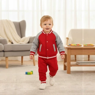 婴幼儿童春秋棒球服两件套宝宝宽松休闲外套束脚卫裤运动外出套装
