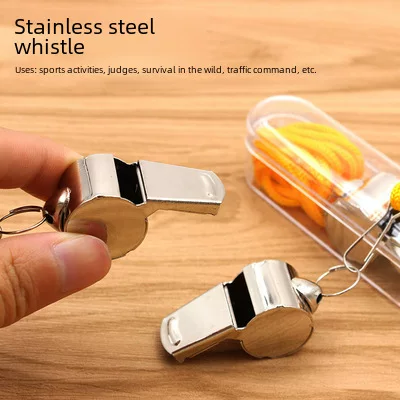 Referee whistle metal whistle stainless steel Whistle Sports Whistle Sports supplies with lanyard