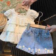 Summer 2024 foreign baby short-sleeved clothes two-piece set