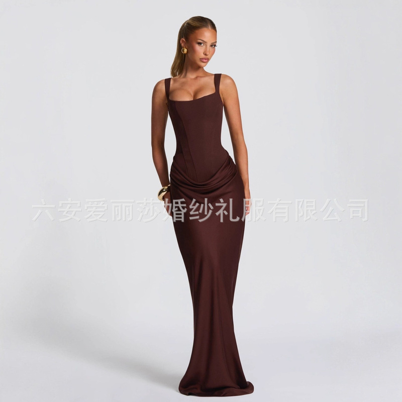 Foreign Trade European and American Style Ball Gown Evening Dress 2026 New Slim-Fit Mermaid Host Dress Birthday Party Elegant Evening Dress Foreign Trade European and American Style Ball Gown Evening Dress 2026 New Slim-Fit Mermaid Host Dress Birthday Party Elegant Evening Dress