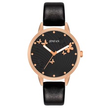 跨境外贸韩版休闲时尚女士皮带手表蝴蝶圆点刻度学生石英手表批发