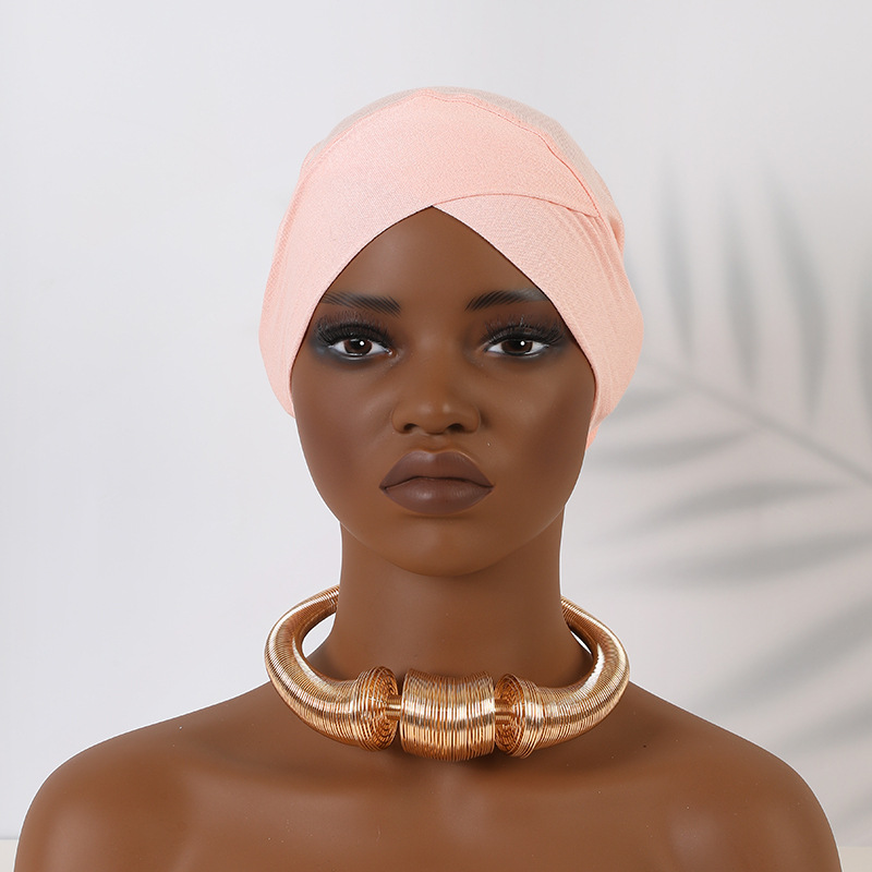 Foulard musulmano Cappello tubolare incrociato in cotone mercerizzato modal con cappuccio e base_voghion.com