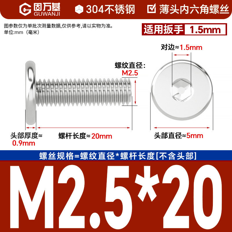 304 M2.5*20