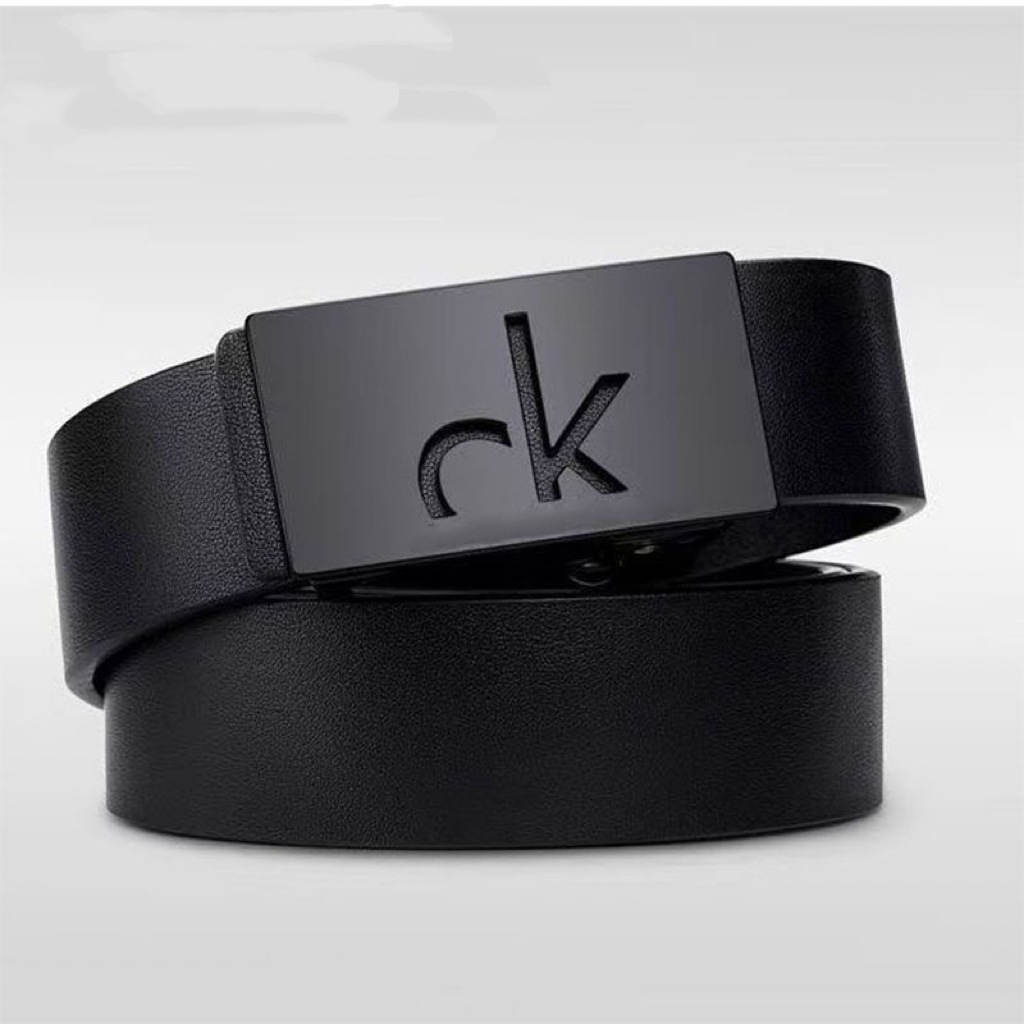 Men's Toothless Alloy Automatic Buckle Belt Business Casual Versatile Trendy Letter Design Leather Belt Wholesale