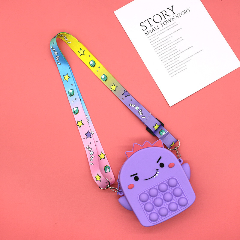 Ratón asesino pionero moneda monedero bolso de los niños de dibujos animados lindo presionando bolsa de silicona unicornio hombro crossbody gato bolsa