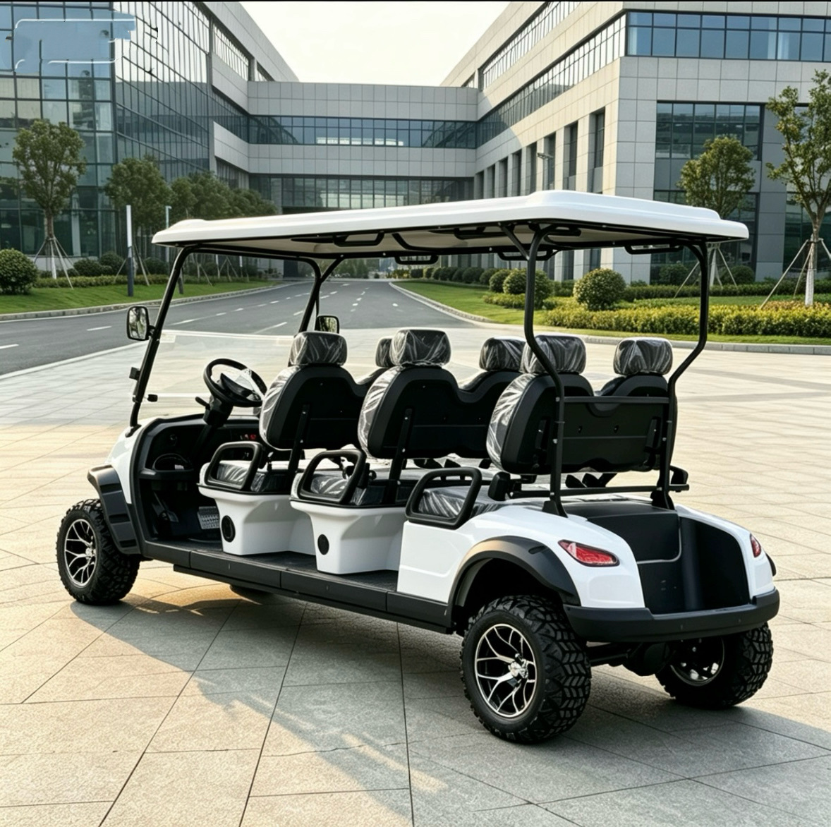 Golf cart with 6 or 8 seats for golf courses, shuttle service, guesthouses, hotels, reception, tourist attractions, electric sightseeing vehicle