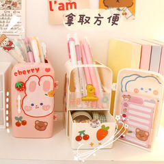 ins風卡通創意冰箱筆筒可愛大容量桌面收納筒時尚甜美多功能筆盒