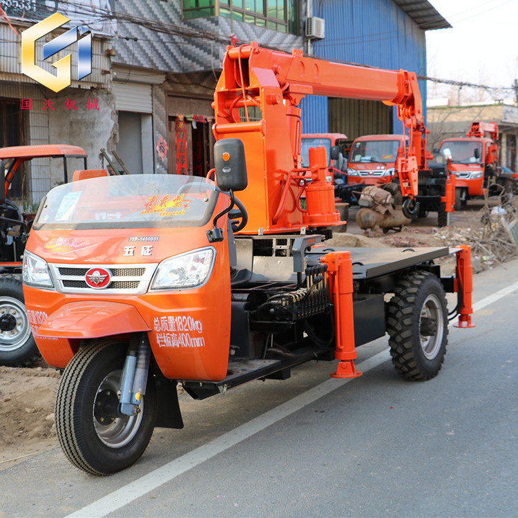 五征时风三轮移树吊价格园林绿化背背吊液压自卸随车吊起重机