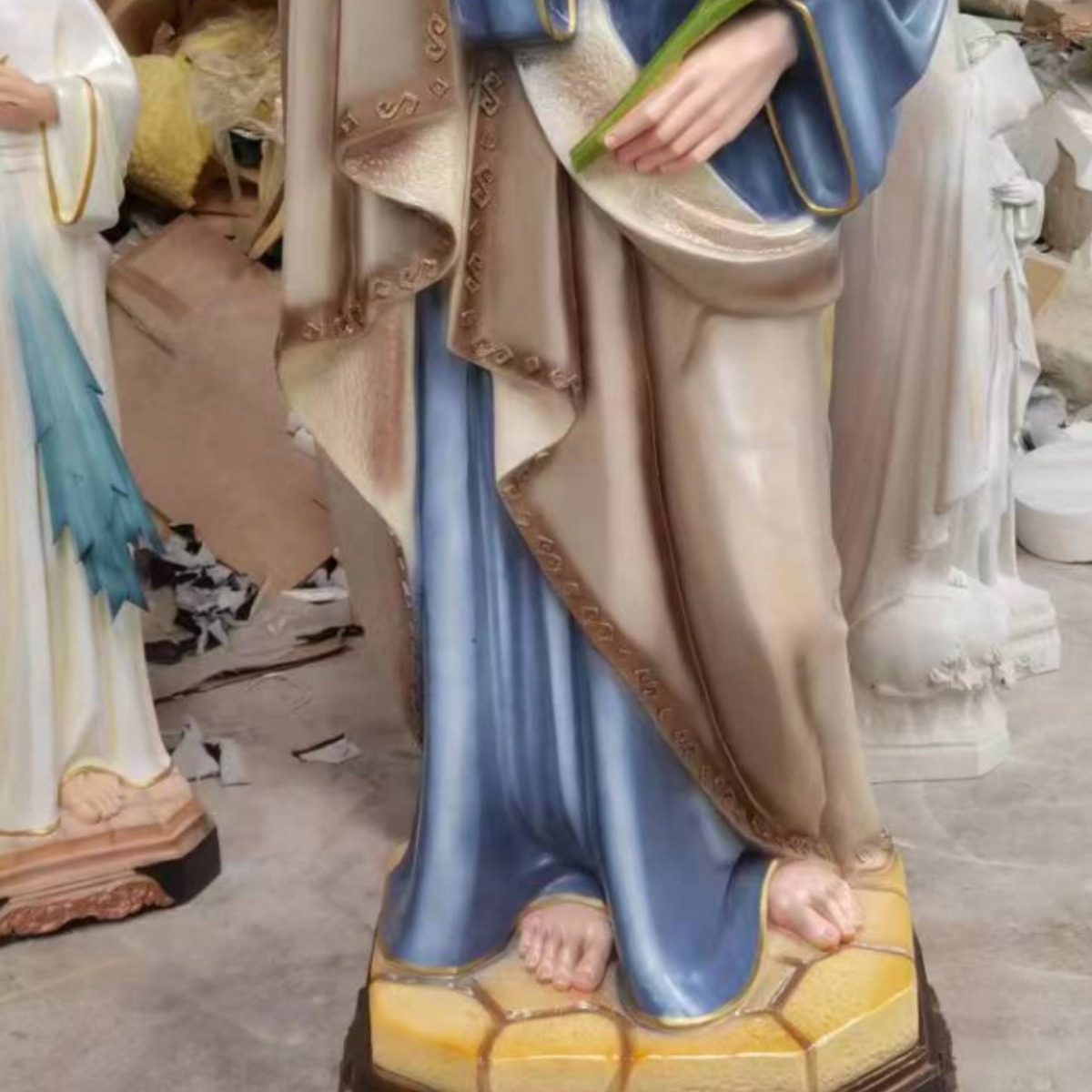 210cm José abraza a un niño santo adornos mirando estatuas de fibra de vidrio decoración de la iglesia 200 - 220