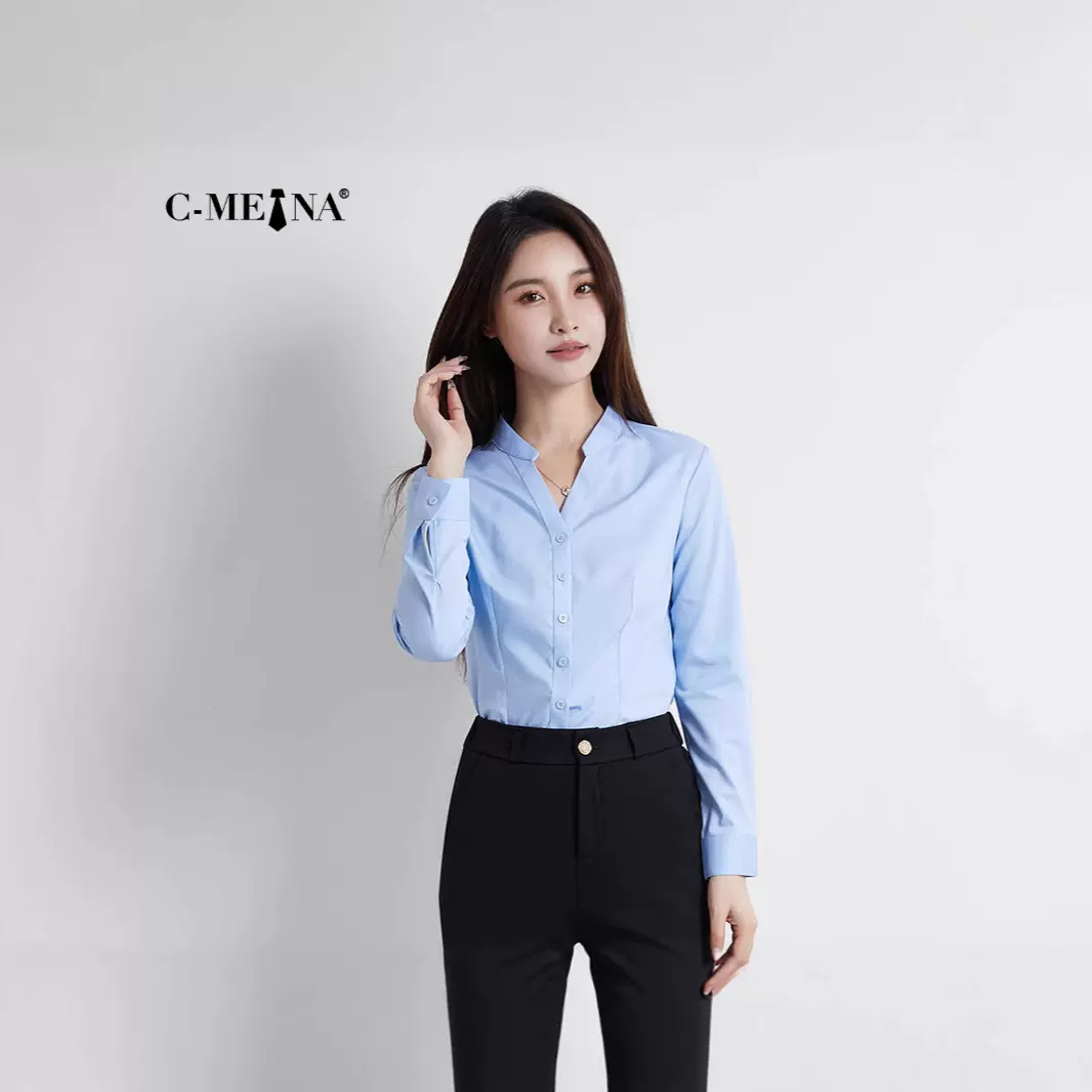 夏季新款女装长袖女式衬杉女气质通勤修身时尚竹纤维衬衣上衣正装