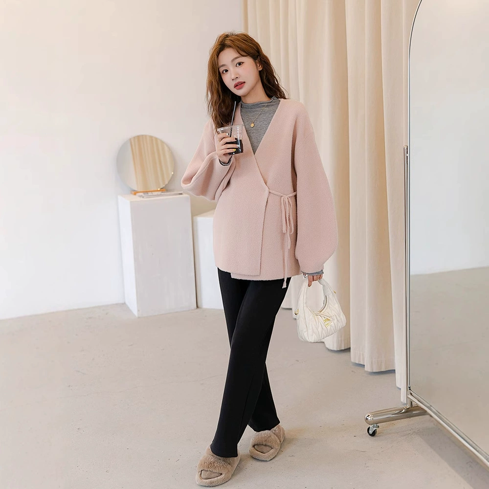 Осенние и зимние беременные свитер пальто модные корейские платья для беременных