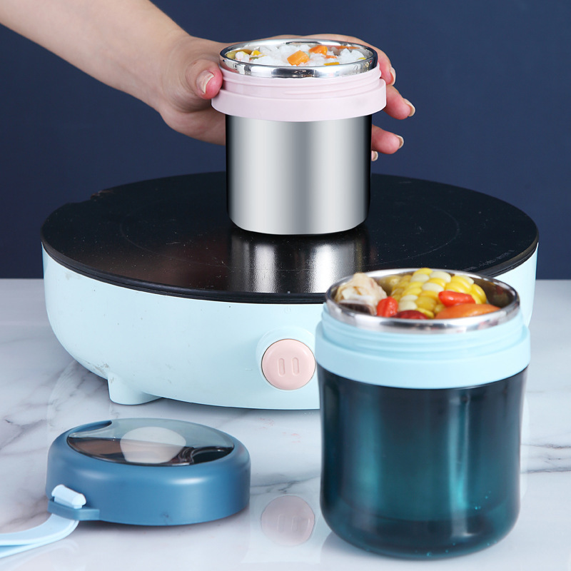 Water-Filled Insulated Soup Cup, Office Worker Cereal Cup, Portable Breakfast Soup Container, Take-Out Porridge Cup That Can Be Heated by Induction Cooker