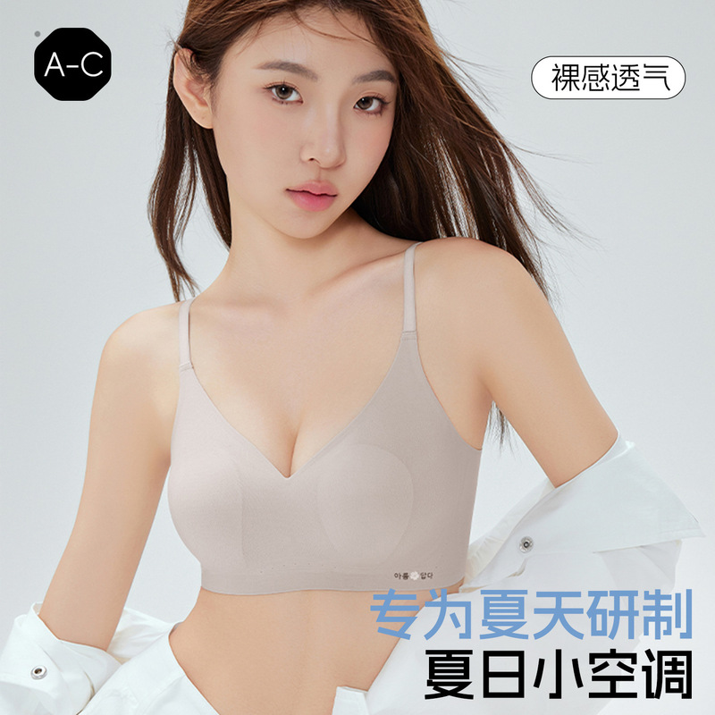 Lightweight Liquid Foundation, Rabbit Ear Bra, Lightweight, Breathable, Cool, Fashionable, Seamless, Soft Support, Anti-Bump Women's Bra