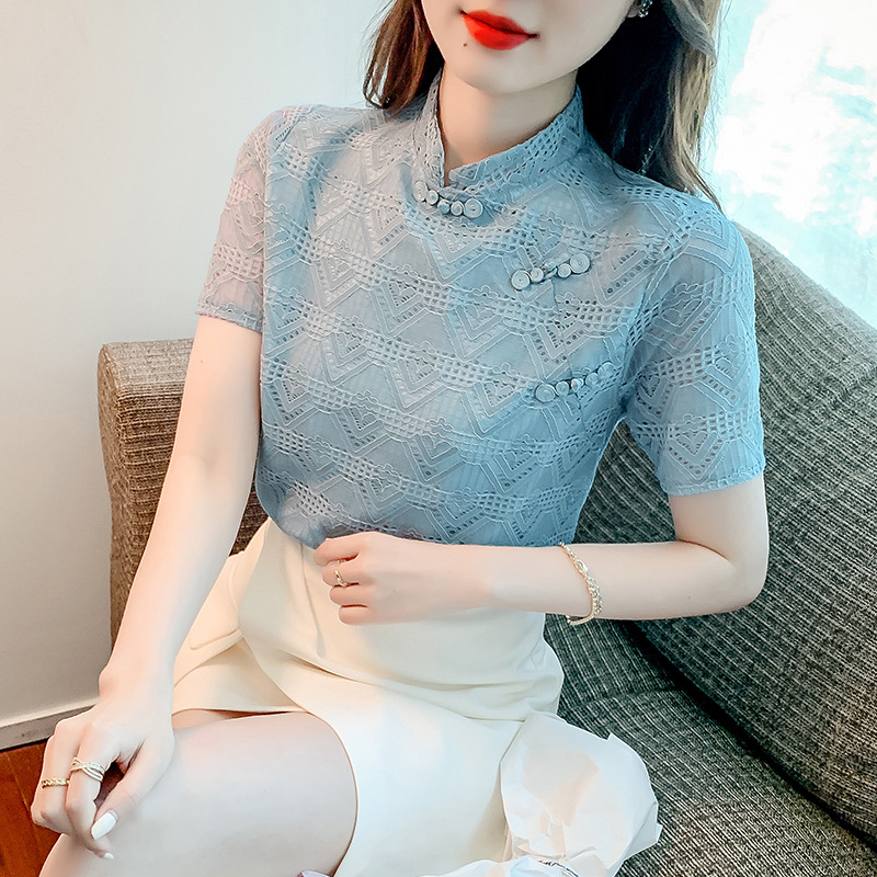 Summer fashionable lace retro design shirt
