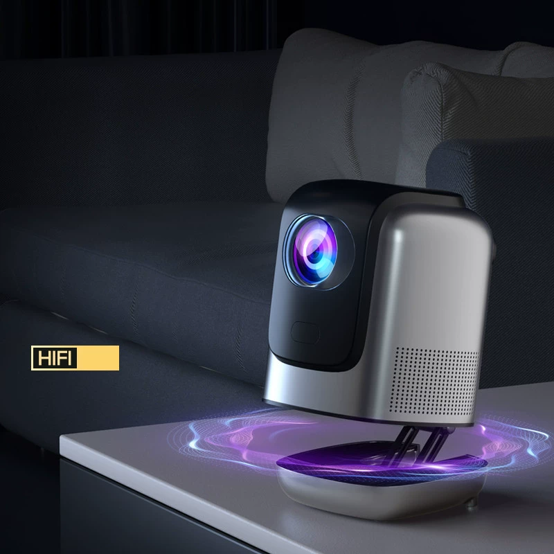 Проектор для домашнего офиса TZ-1 с поддержкой wifi6, четырехточечная трапецеидальная коррекция, 1080p HD проекция