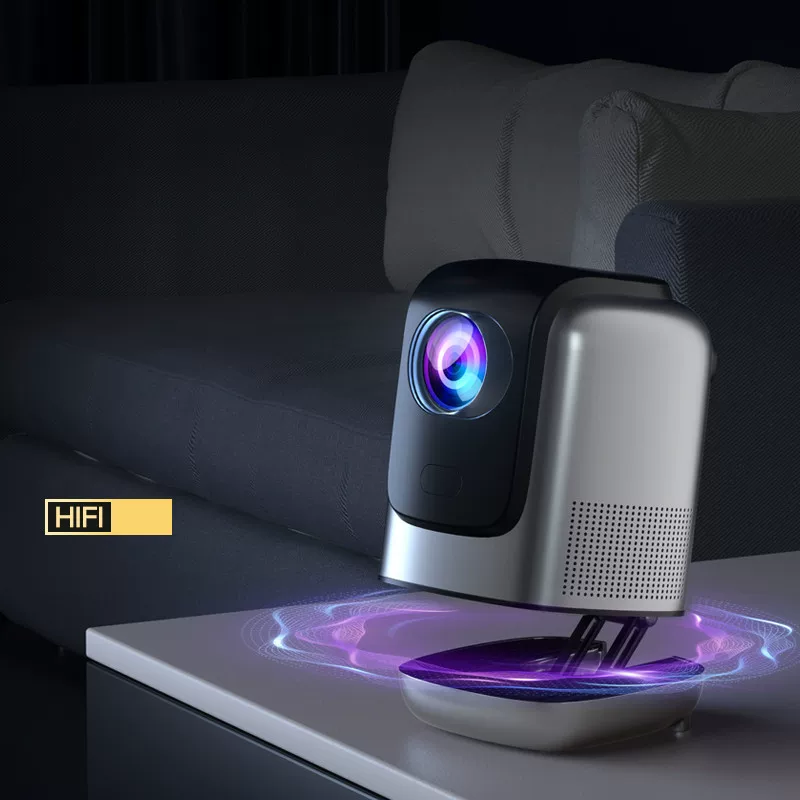 Проектор для домашнего офиса TZ-1 с поддержкой wifi6, четырехточечная трапецеидальная коррекция, 1080p HD проекция