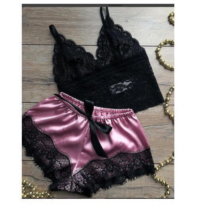 European and American Style Faux Silk Camisole Princess Nightgown, Extremely Seductive Two-Piece Lingerie Sleepwear Homewear 8008 European and American Style Faux Silk Camisole Princess Nightgown, Extremely Seductive Two-Piece Lingerie Sleepwear Homewear 8008