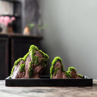 Moss bonsai with Stone Moss creative desktop ornaments fish tank landscaping MOS rockery new Zen amphibious bonsai