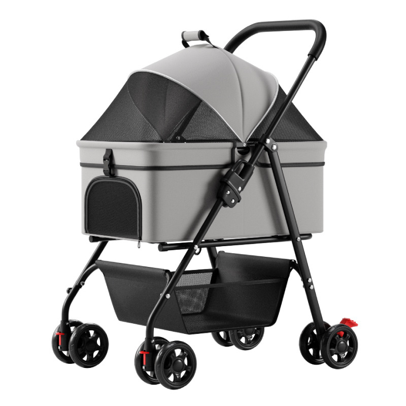 Carrito Separable para Mascotas Metal Plegable para Perros y Gatos Viajes
