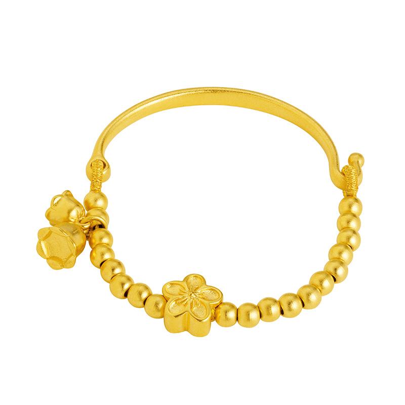 Vietnam oro vintage orquídea media pulsera nacional moda melocotón flor pulsera imitación oro antiguo oro artesanía accesorios pulsera