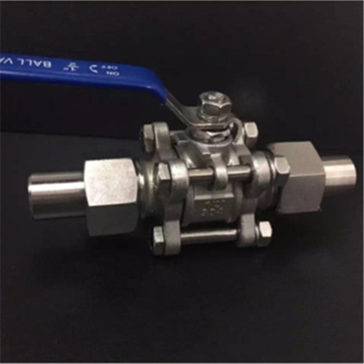 Q21F-40P对焊三段式连接球阀 外螺纹球阀三片式不锈钢 厂家定制