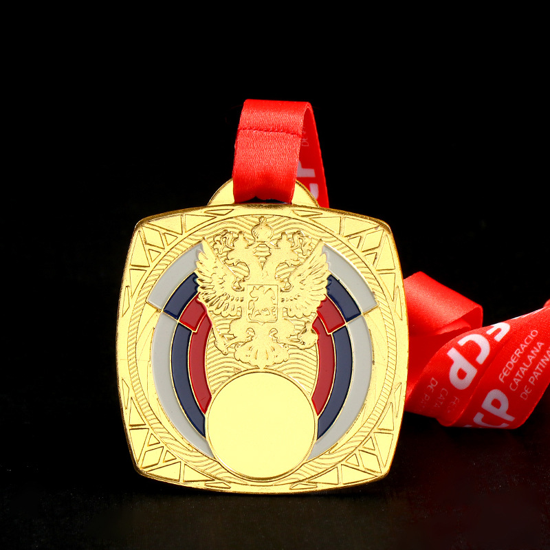 Fábrica en stock creativo de aleación de zinc en blanco medalla conmemorativa personalizada medalla de metal de deportes escolares