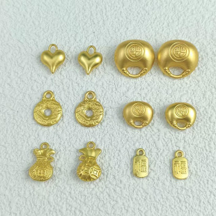 Yiwu sand gold accessories electroplating sealing glaze color imitation gold shop small fat Fu bracelet Joker pendant diy jewelry wholesale