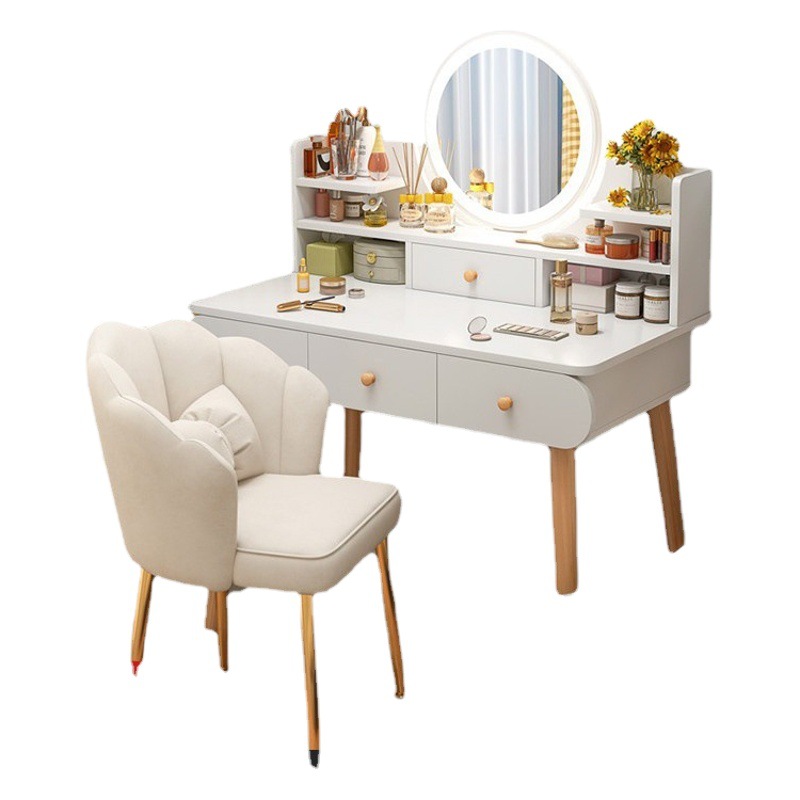Tocador dormitorio moderno simple pequeña mesa de maquillaje espejo pequeño apartamento 2022 Nuevo Internet celebridad chica mesa de maquillaje