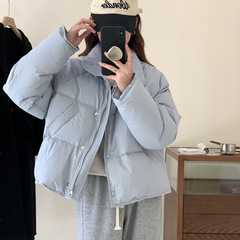 2025年冬の女性用ショートコットンジャケット、新しい韓国スタイル、シンプルで多用途、小柄な人向けの厚いコットンジャケット、トレンディ