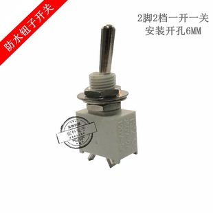 Imported IKEA waterproof toggle switch opening 6MM 2-pin 2-speed torsion switch TS2 waterproof rocker switch