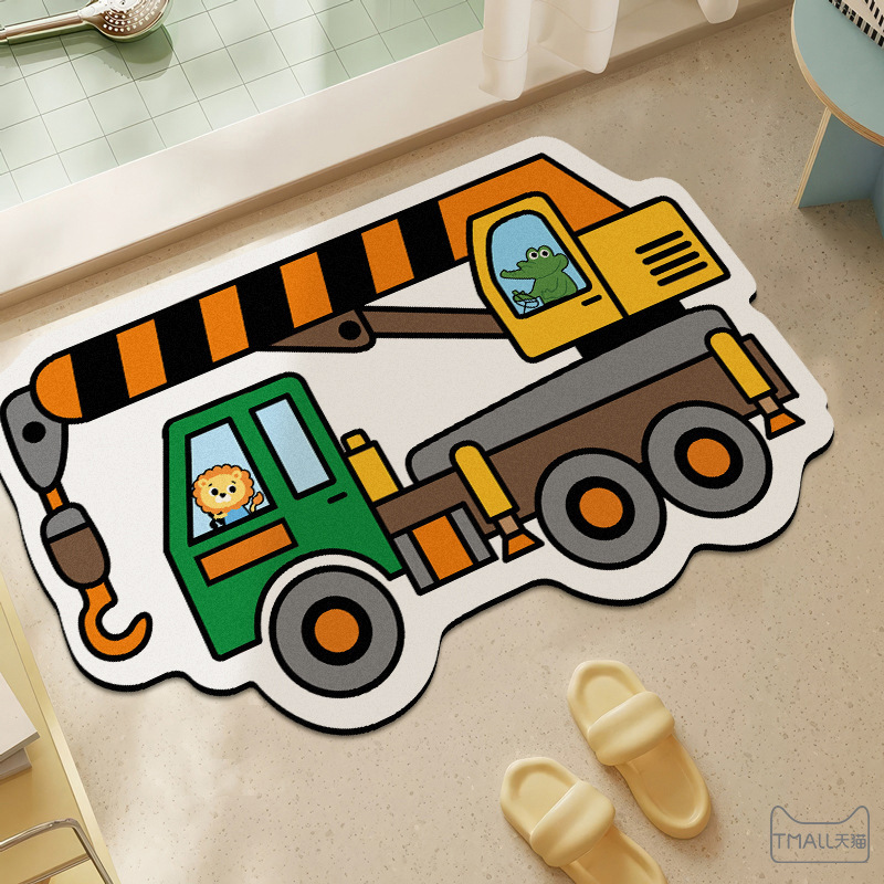 Cartoon Shaped Car Floor Mats, Bathroom Decorative Floor Mats, Children's Room Living Room Floor Mats, Stain-Resistant and Easy-Care Floor Mats