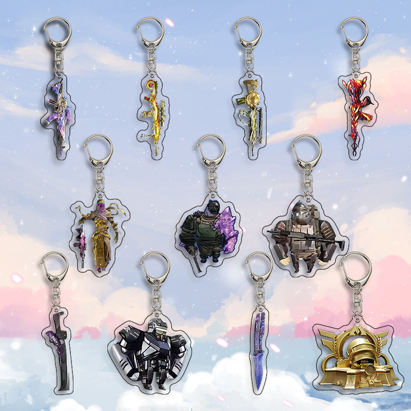 Explosions Subway Survival Peace Elite Creative Acrylic Keychain School Bag Luggage Stationery Store Batch Pendant