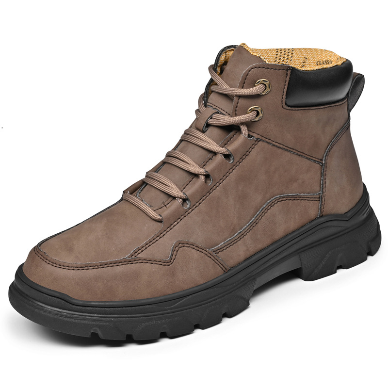 男鞋新款软底运动休闲工装鞋男马丁靴增高皮鞋男士潮鞋