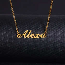 跨境欧美爆款不锈钢英文字母吊坠项链个性化名字钛钢项链首饰热销