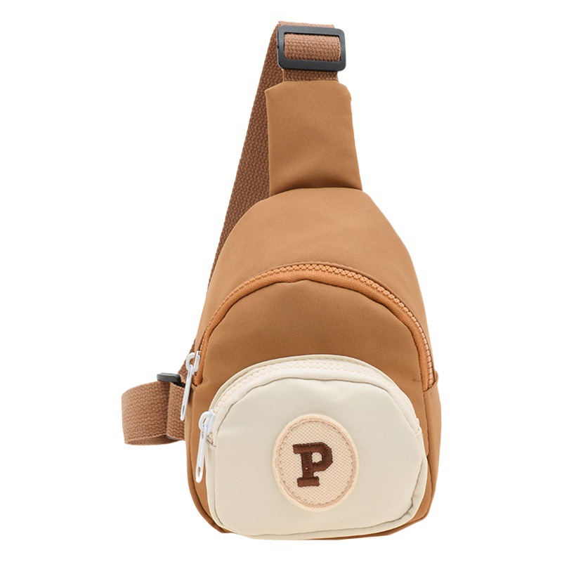 Bolso de los niños de moda fresco carta contraste color pecho bolsa de estilo occidental bebé niño fuera de cambio bolsa de mensajero de nylon