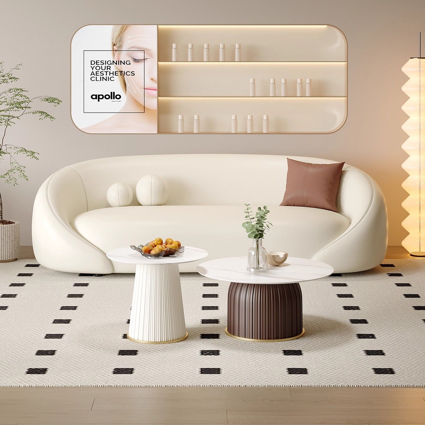 Sofá de tres personas de estilo crema de casa pequeña red de lujo ligero balcón mesa de té combinación de salón de belleza sala de descanso de recepción negociación