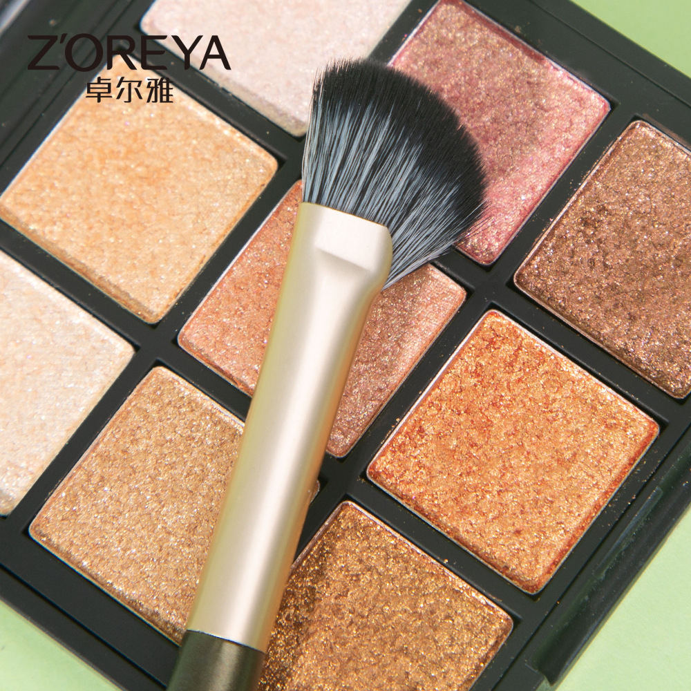 Zhuolya nuevo medio ventilador nariz cepillo herramientas de belleza al por mayor hoz ángulo oblicuo resalte reparación manchas maquillaje cepillo