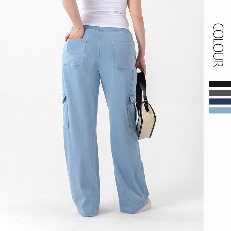 Europa y América transfronteriza Venta caliente Plus tamaño Yoga Denim fitness pantalones de las mujeres extra grande multi-Bolsillo deportes guardapolvos Casuales