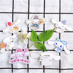 ins日韓卡通亞克力胸針貼片玉桂狗徽章白色萌可愛帽子髮夾配飾品