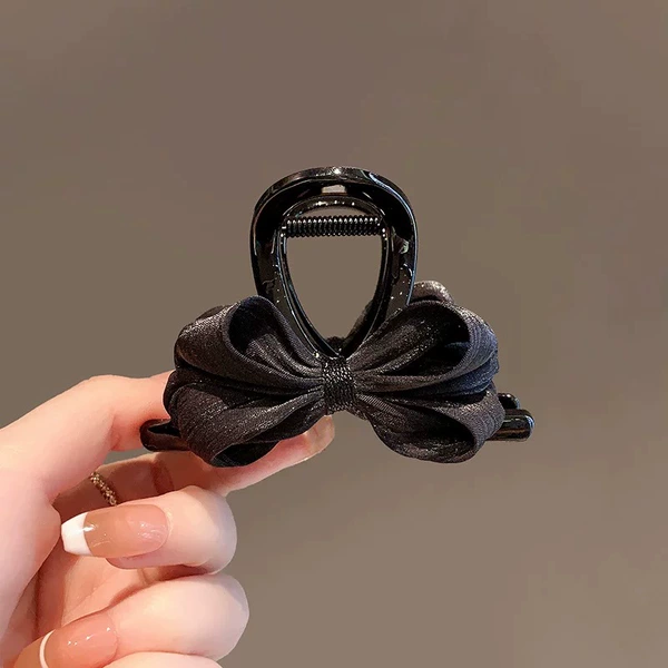 21# black streamer gauze bow 8cm