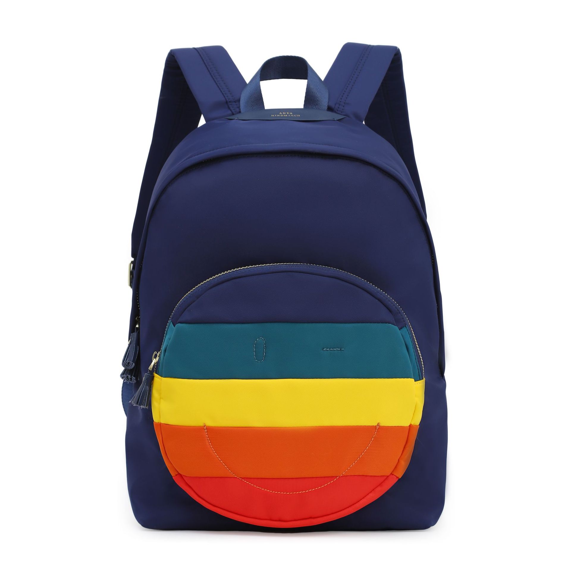 ANYA跨境热卖新安雅2025新款彩虹笑脸男女尼龙背包双肩包妈咪包