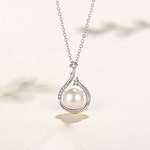 S925纯银天然淡水珍珠项链女款耳饰套装送妈妈送老婆女友七夕礼物