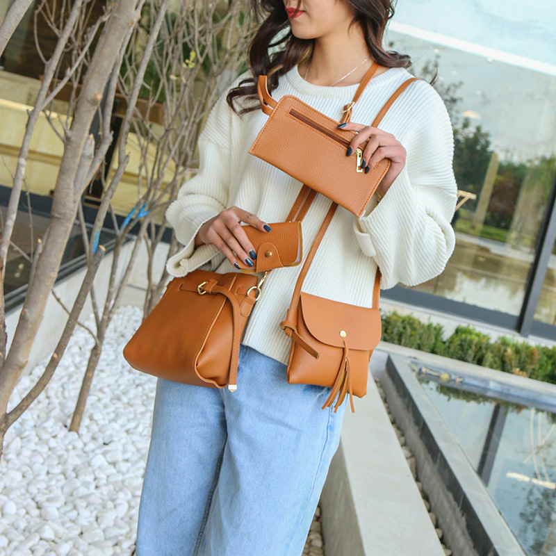 2020韩版流苏女式单肩包子母包腰带四件套斜挎手提手机零钱包小包