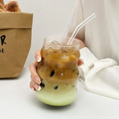 定制高硼硅玻璃饮料杯高颜值冷饮杯胖嘟嘟耐热家用单层杯喝水杯
