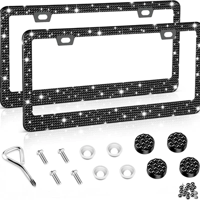 License plate holder/license plate holder Stainless Steel License - black-2-pieces