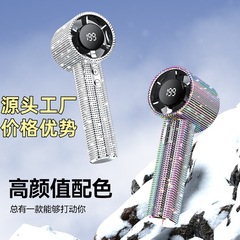 跨境爆款数显满钻手持高速小风扇户外便携199档高速调节潮流新品