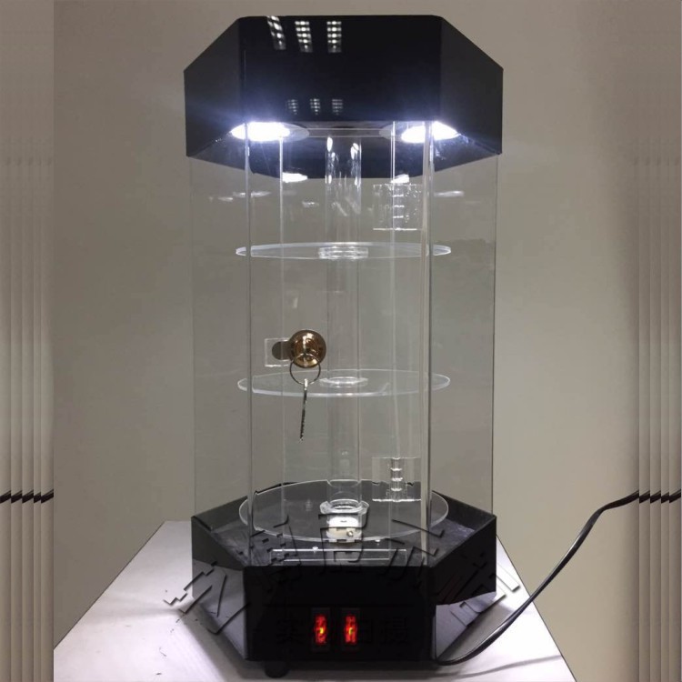 小型展示柜珠宝饰品礼品摆件手表手机旋转展架亚克力玻璃透明可p^