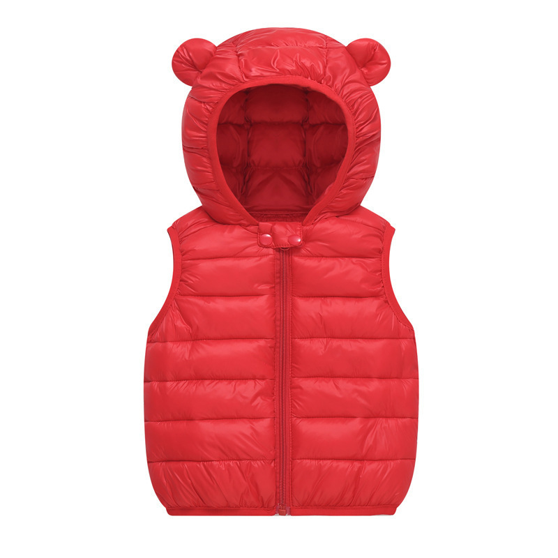 Baby chaleco de pluma de algodón otoño y invierno niñas hombro ligero chaleco de bebé delgado clip chaqueta de niño chaqueta de aire extranjero