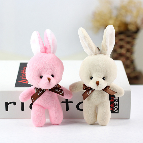 Cute little rabbit doll plush toy one-piece bow tie bunny doll bag pendant accessories small gift doll